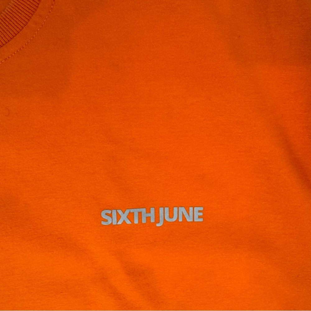 Men's Vibrant Orange Crewneck Sweater - Picture 4 of 16